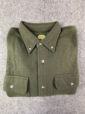 Cabela’s Men’s Cotton Blend Flannel Long Sleeve Shocker Size L Green